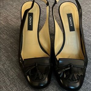 DKNY Black Heels with Slingback Design